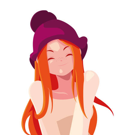 Avatar woman design, Girl female person people human and social media theme Vector illustrationのイラスト素材