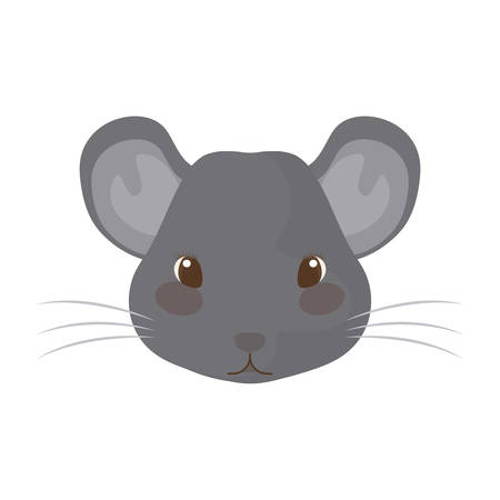 head of cute mouse with white background vector illustration designのイラスト素材