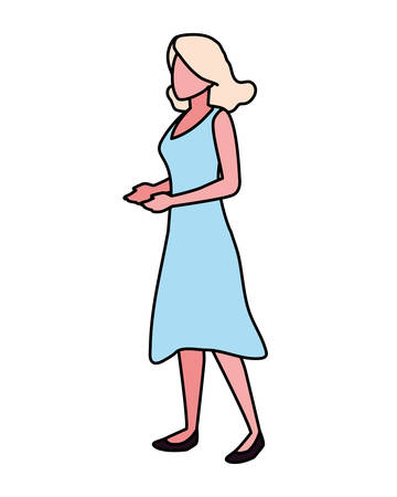 woman standing on white background vector illustration designのイラスト素材