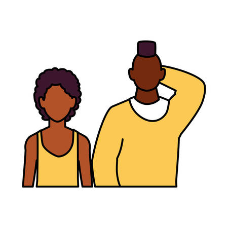 men faceless with different poses on white background vector illustration designのイラスト素材