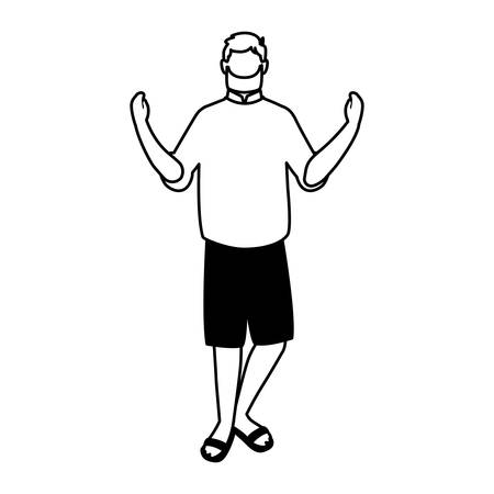 man standing faceless on white background vector illustration designのイラスト素材