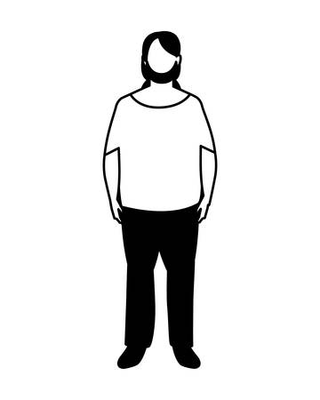 man standing faceless on white background vector illustration designのイラスト素材
