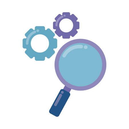 search magnifying glass with gears vector illustration designのイラスト素材