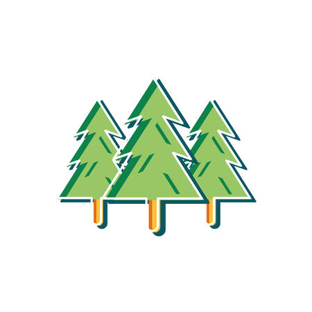 Pine Trees design, Nature plant season environment natural and abstract theme Vector illustrationのイラスト素材