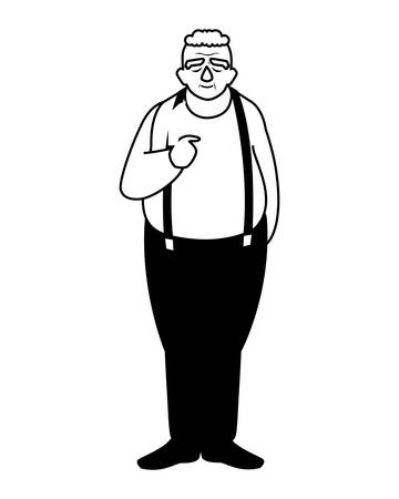 Grandfather cartoon design, Old person grandparents man avatar senior and adult theme Vector illustrationのイラスト素材