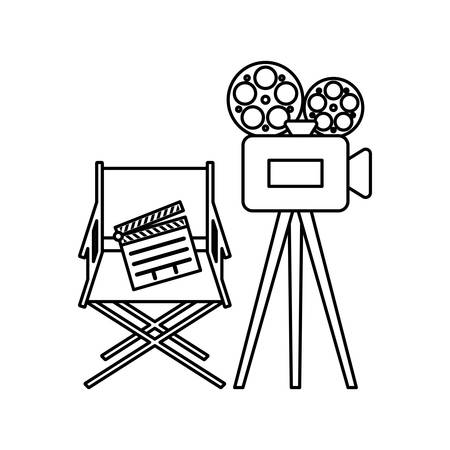 cinema chair director with camera vector illustration designのイラスト素材