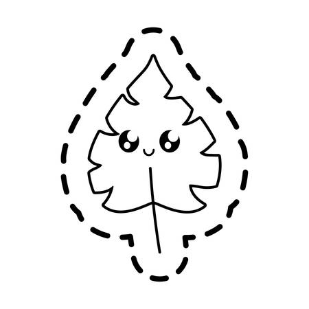 patch of tropical leaf natural kawaii vector illustration designのイラスト素材
