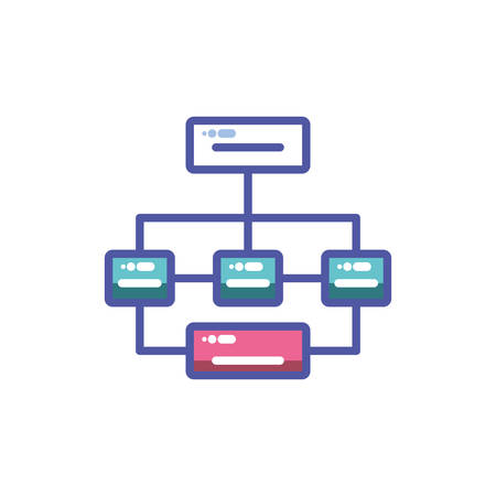 organization chart with colorful elements, useful for presentations, in white background vector illustration designのイラスト素材