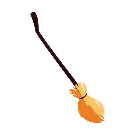 Broom design, Halloween holiday horror scary celebration autumn dark and party theme Vector illustrationのイラスト素材