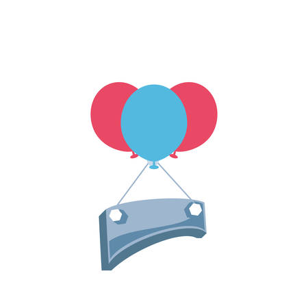 balloons helium air with label hanging vector illustration designのイラスト素材