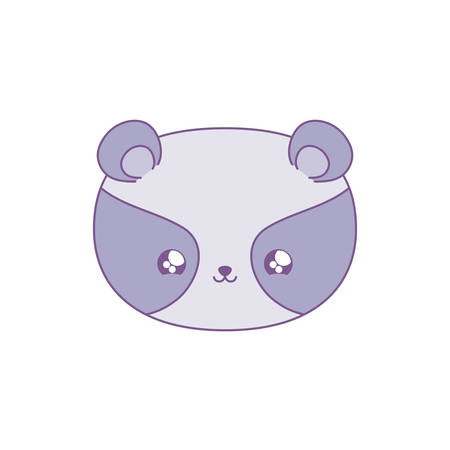 head of cute raccoon baby animal kawaii style vector illustration designのイラスト素材