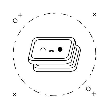 delicious tasty waffle style vector illustration designのイラスト素材