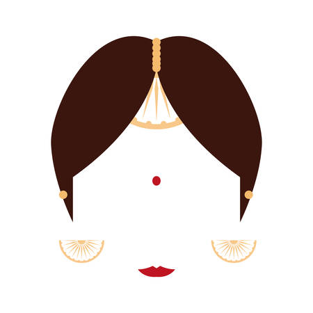 india independence day - indian woman face vector illustrationのイラスト素材