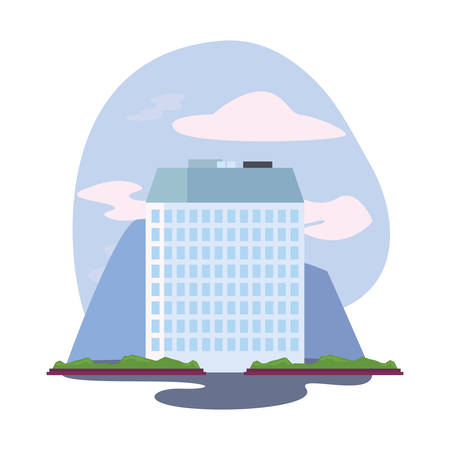 futuristic building urban tower icon vector illustrationのイラスト素材