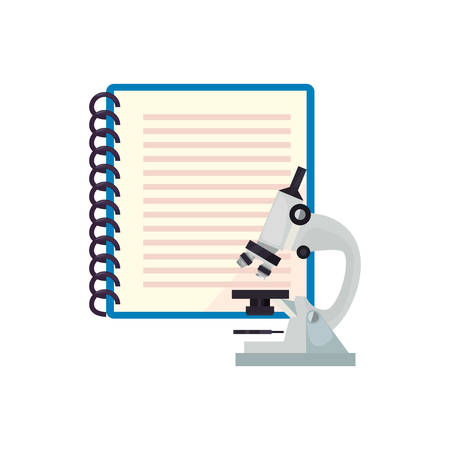 notebook and microscope back to school vector illustrationのイラスト素材