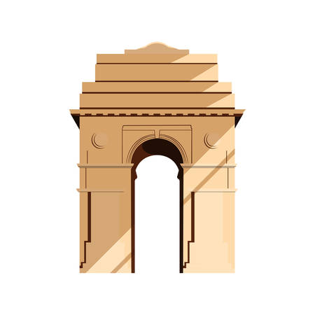 india independence day famous indian monument and landmark vector illustrationのイラスト素材