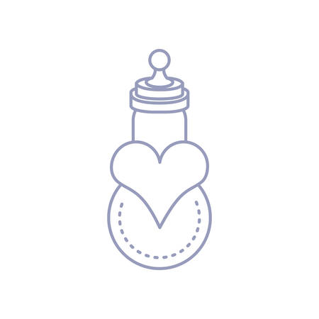 cute heart love with bottle milk baby vector illustration designのイラスト素材