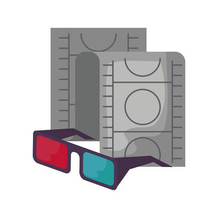 eyeglasses cinema 3d with tape vector illustration designのイラスト素材