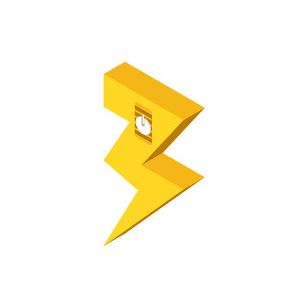 thunder golden on white background vector illustration designのイラスト素材