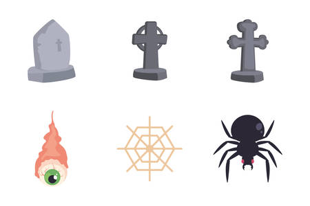 bundle halloween with set icons vector illustration designのイラスト素材