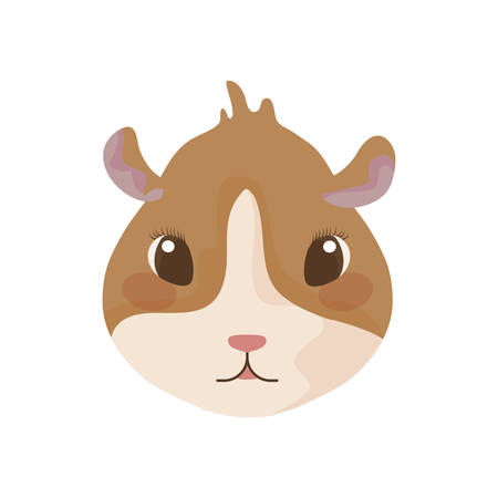 head of cute hamster with white background vector illustration designのイラスト素材