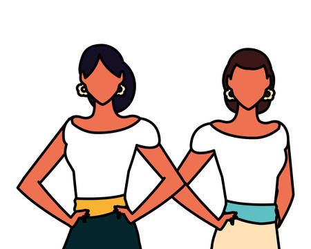 Mexican women design, Mexico culture tourism landmark latin and party theme Vector illustrationのイラスト素材