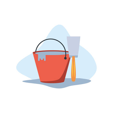 Bucket design, under construction work repair progress reconstruction industry and build theme Vector illustrationのイラスト素材