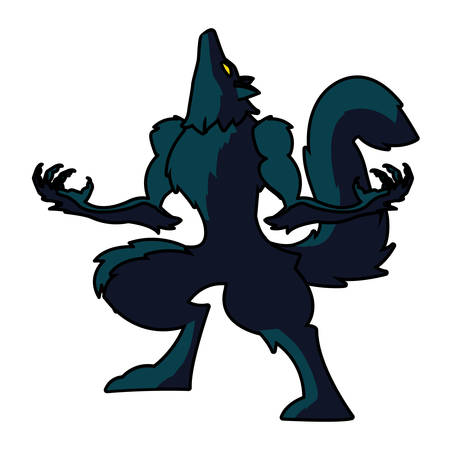 werewolf design, Halloween holiday horror scary celebration autumn dark and party theme Vector illustrationのイラスト素材