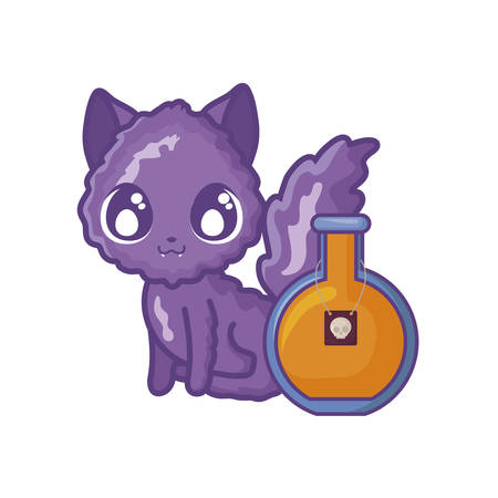 cute cat on white background vector illustration designのイラスト素材
