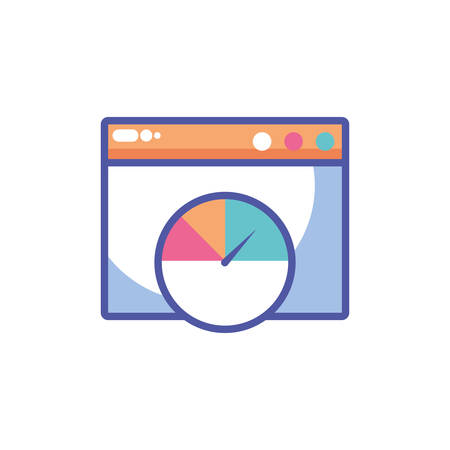pie chart in white background vector illustration designのイラスト素材