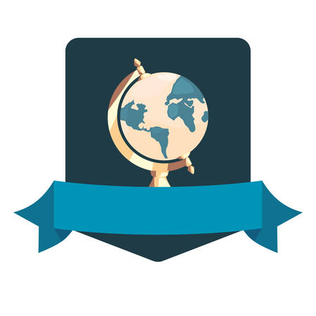 globe map back to school flat design vector illustrationのイラスト素材