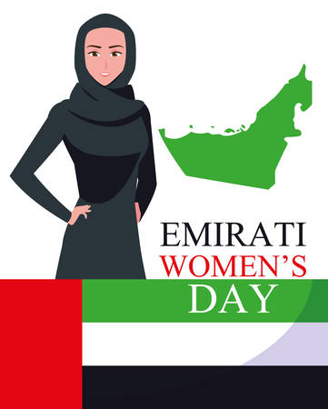 emirati women day poster with map and flag vector illustration designのイラスト素材