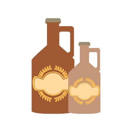 bottles beers oktoberfest festival icons vector illustration designのイラスト素材