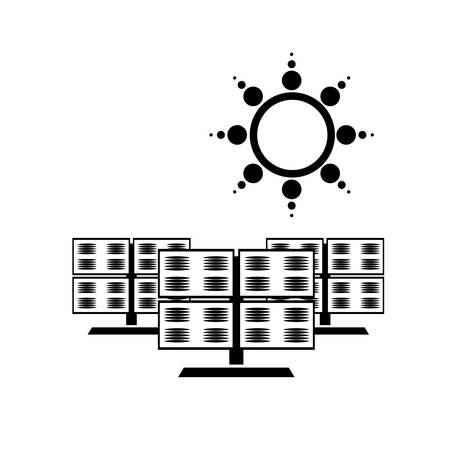 solar panel energy with recycling arrows vector illustration designのイラスト素材