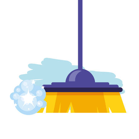 Cleaning brush design, Object home work hygiene equipment domestic and housework theme Vector illustrationのイラスト素材