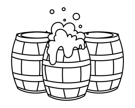 silhouette of wooden beer mug in white background vector illustration designのイラスト素材