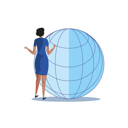 business woman elegant with sphere browser vector illustration designのイラスト素材