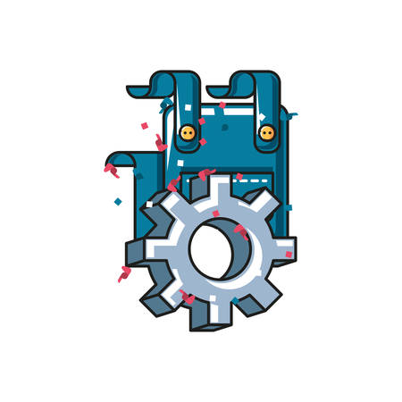 overall uniform with gear pinion vector illustration designのイラスト素材