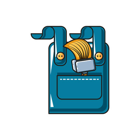 overall uniform with paint brush vector illustration designのイラスト素材