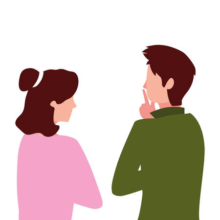 couple of people in back position on white background vector illustration designのイラスト素材