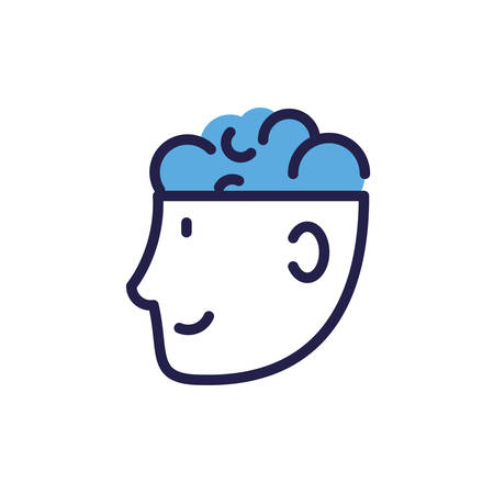 man head with human brain on white background vector illustration designのイラスト素材