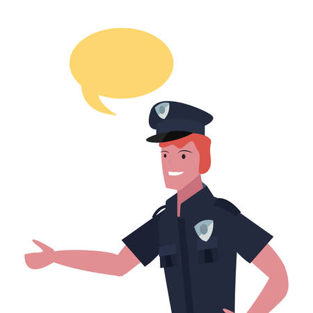 policeman speech bubble labour day vector illustrationのイラスト素材