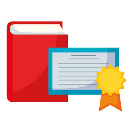 text book and diploma vector illustration designのイラスト素材