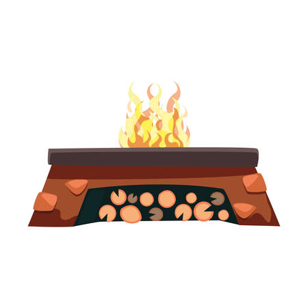 House chimney design, Architecture home winter decoration season and christmas theme Vector illustrationのイラスト素材