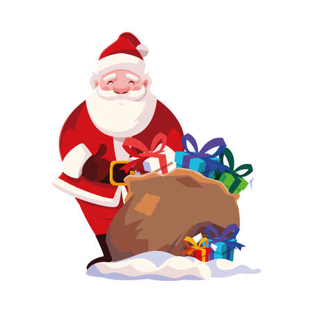 Santa claus design, Merry christmas season decoration card invitation celebration and holiday theme Vector illustrationのイラスト素材