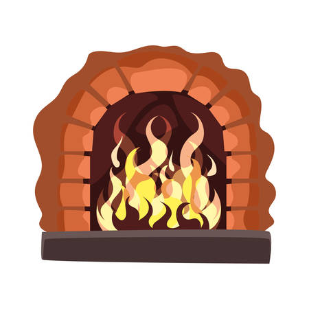 House chimney design, Architecture home winter decoration season and christmas theme Vector illustrationのイラスト素材