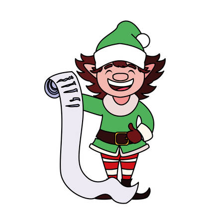 Elf cartoon design, Merry christmas season decoration card invitation celebration and holiday theme Vector illustrationのイラスト素材