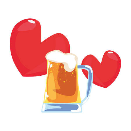beer love hearts happy fathers day vector illustrationのイラスト素材