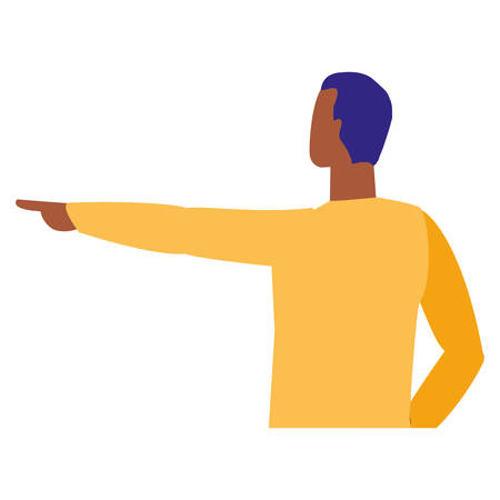 young and casual black man character vector illustration designのイラスト素材