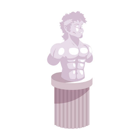 man body sculpture, art gallery on white background vector illustration designのイラスト素材